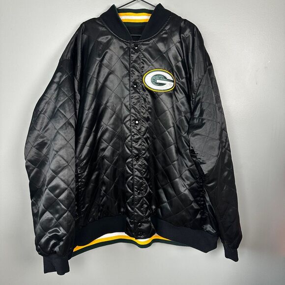 G-III Apparel NFL Green Bay Packer Black Reversible Men Wool Polyester Coat 6X - Picture 3 of 9